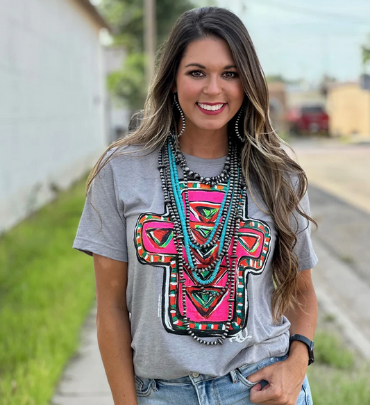 Callie Ann Stelter's Neon Cross Tee