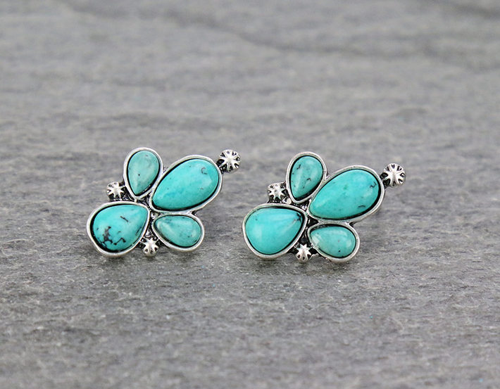 Western Style Stone Stud Earrings