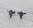 Cow Head Shape Agate Stone Stud Earrings