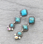 Western Square Stone Drop Stud Earrings