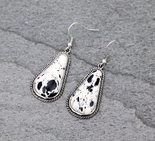 Western Teardrop Stone Dangle Earrings