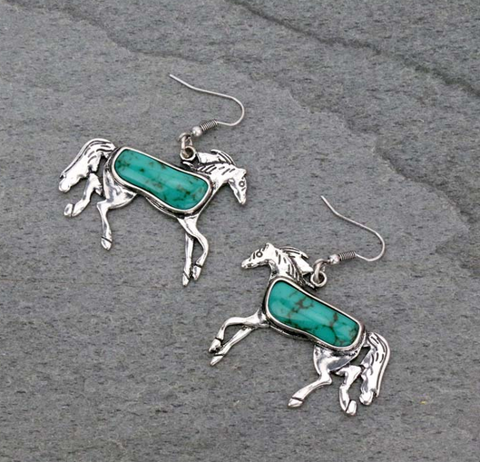 Western Horse Fish Hook Earrings