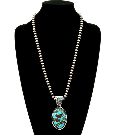 Western Oval Handmade Stone Pendant Necklace