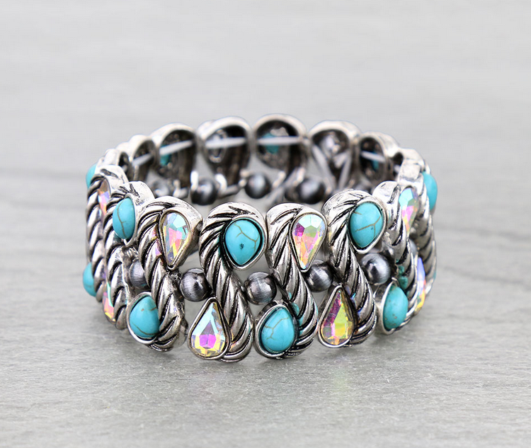 Western Style Stone Stretch Bracelet