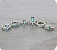 6Pc Western Design Stone Stretch Ring Set