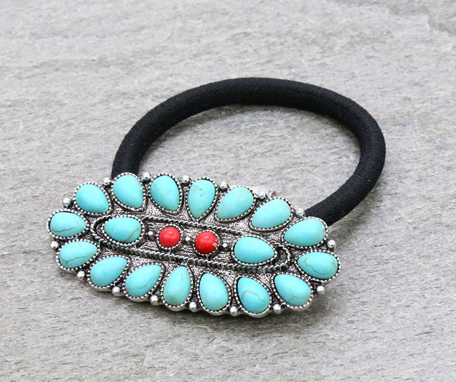 Western Turquoise Hair Tie