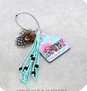 Western "HOWDY" Cattle Tag Car Ornament with Tassel & Feather