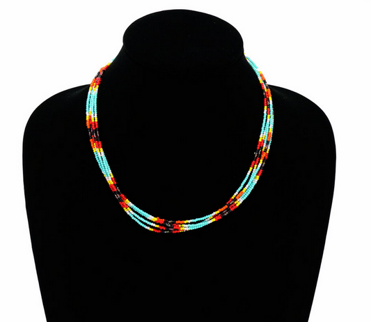 Handmade Layered Seed Bead Necklace