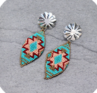 Seed Bead Navajo Style Design Post Earrings