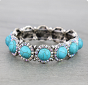 Western Concho Stone Stretch Bracelet