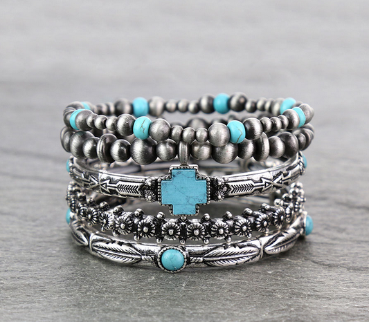 Western Design Stone Stackable Bracelets