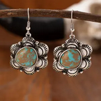 Flower Shaped Turquoise Earrings