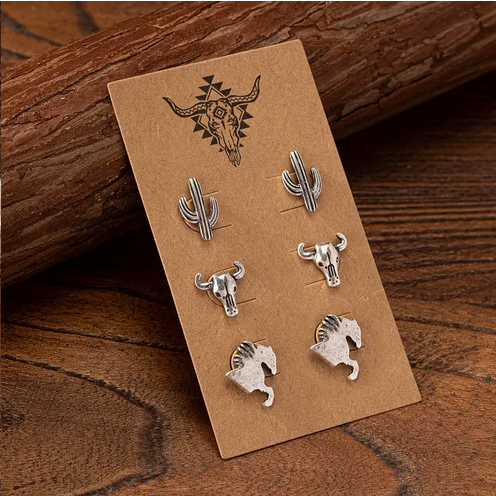 3 Pair Stud Earrings