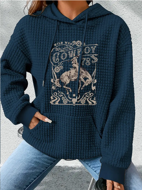 Wild West Blue Waffle Sweatshirt