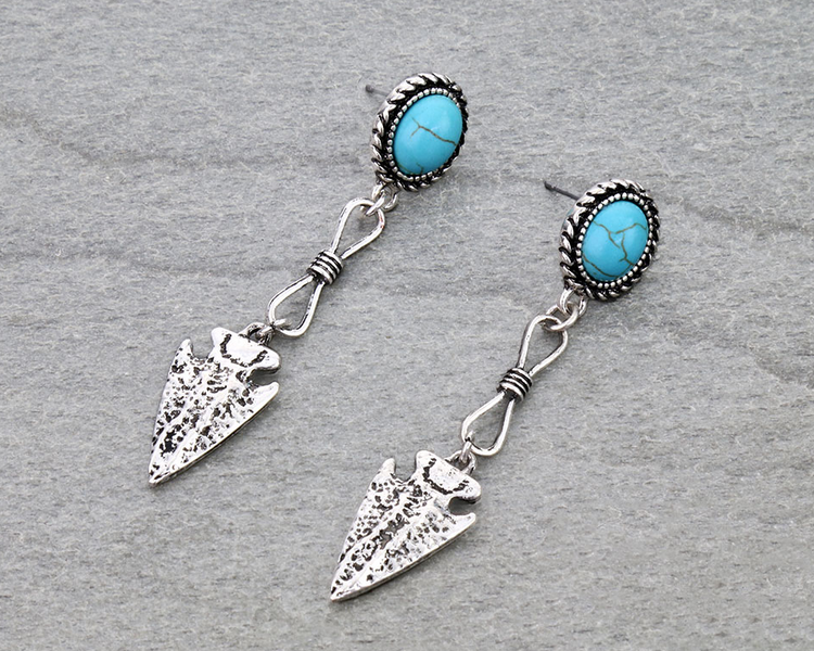 Western Arrow Drop Stud Earrings