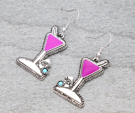 Casino Cocktail Dangle Earrings