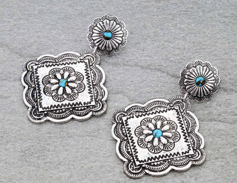 Western Concho TXR Stud Earrings