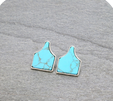 Western Cattle Tag Stone Stud Earrings