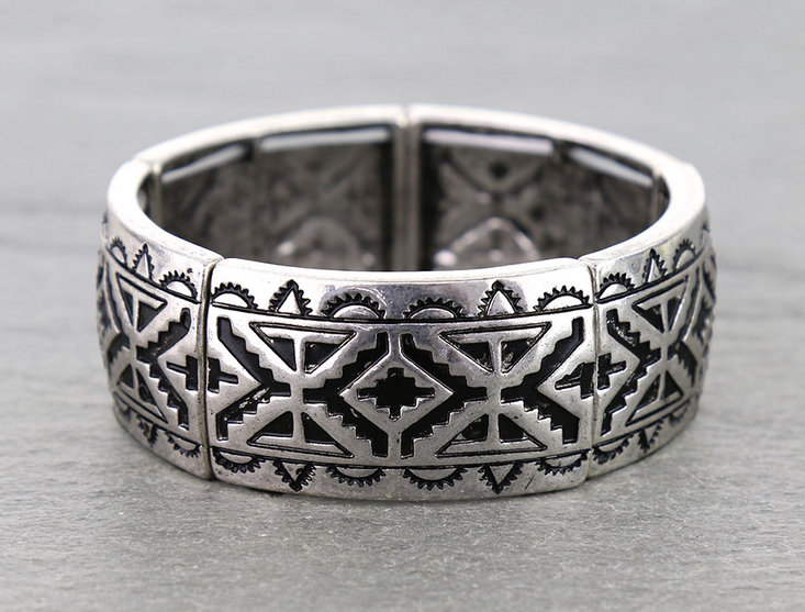 Western Aztec Pattern Stretch Bracelet