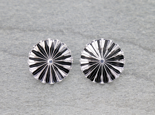 Western Concho Stud Earrings