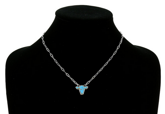 Cow Head Stone Necklace