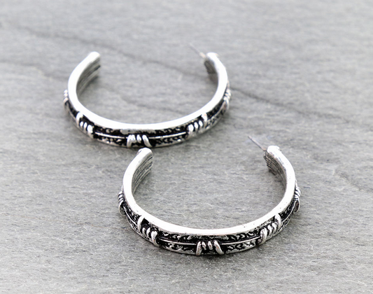 Western Barbed Wire Hoop Earrings