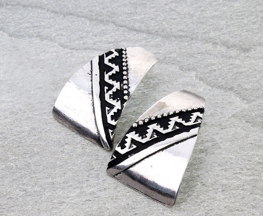 Western Aztec Pattern Rhombus Stud Earrings