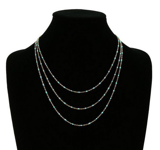 3 Layer TQ Bead Chain Necklace