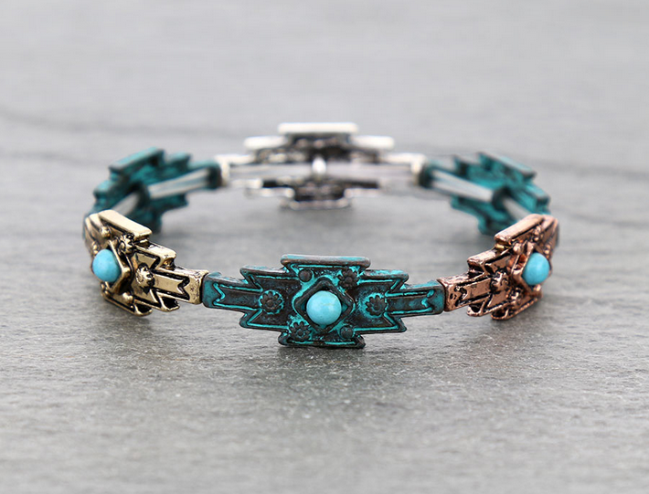 Western Aztec Stretch Bracelet