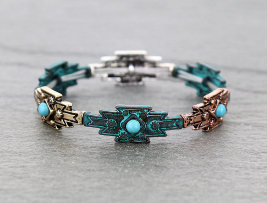 Western Aztec Stretch Bracelet