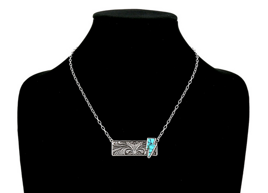 Thunder Stone Bar Necklace