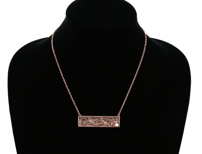 Designer Line Bar Pendant Necklace