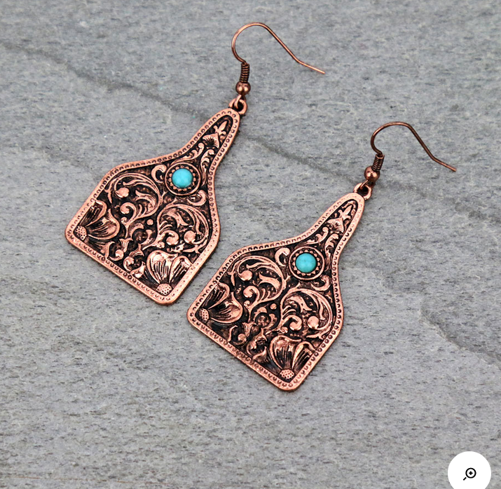 Patterned Casting Dangle Earrings