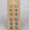 6 Pair Dainty Western Stud Earring Set