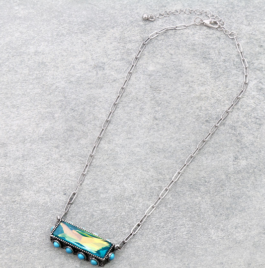 Bar Stone Pendant Necklace