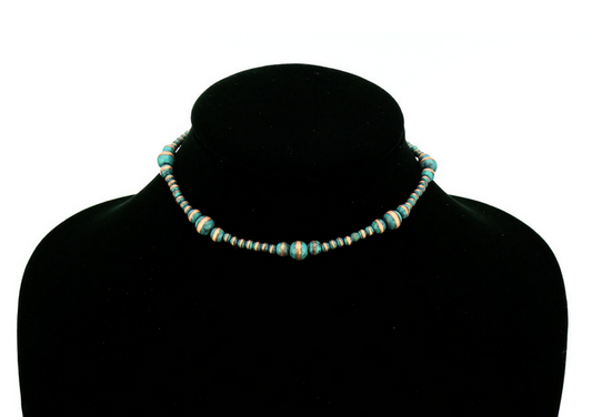 Navajo Style Pearl Choker Necklace