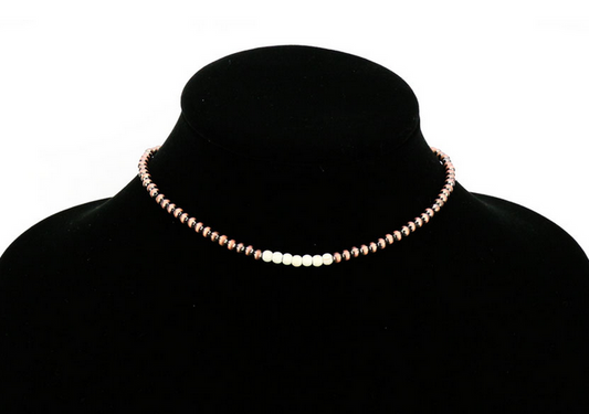 4mm Navajo Style Pearl Choker Necklace