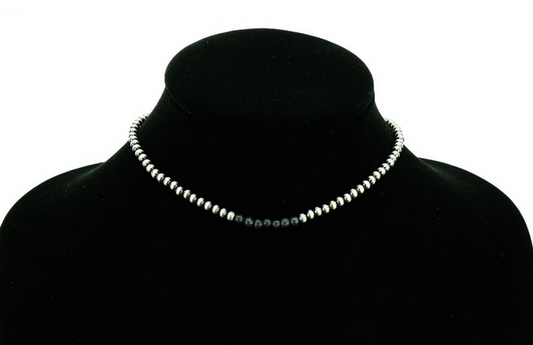 4mm Navajo Style Pearl Choker Necklace