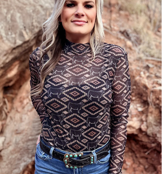 Show Me Your Steer Mesh Top