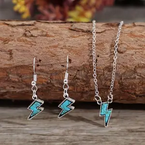 Lightning Bolt Necklace and Earrings Set