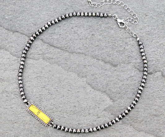 4mm Navajo Style Stone Choker Necklace