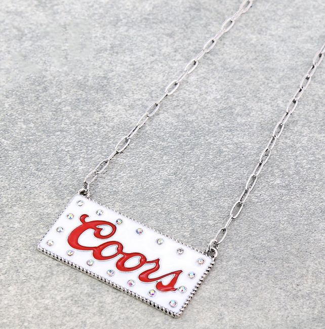 Epoxy Beer Bar Pendant Necklace