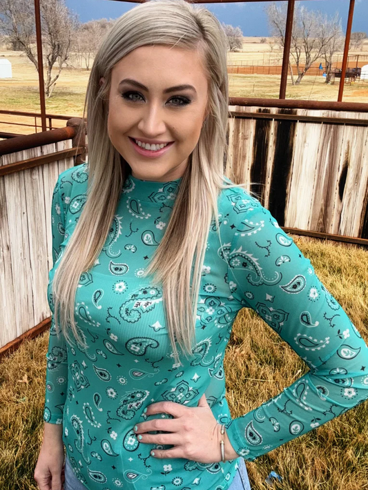Bandana Babe Mesh Turquoise