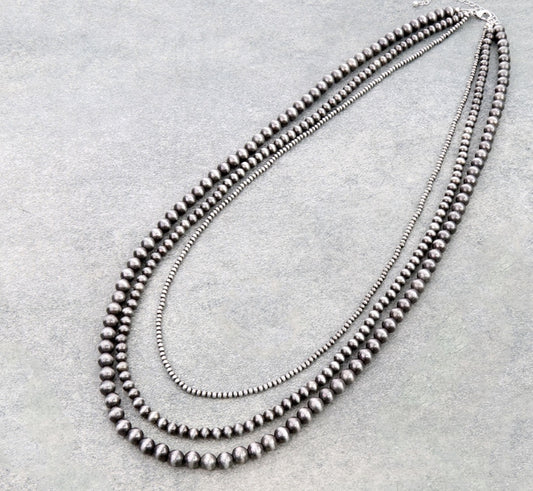 Multi Layered Navajo Style Pearl Necklace
