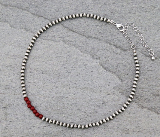 4mm Navajo Style Pearl Choker Necklace