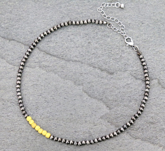 4mm Navajo Style Pearl Choker Necklace