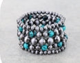 Navajo Style Pearl Stackable Bracelet