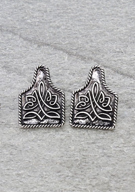 Boot Stich Stud Earrings