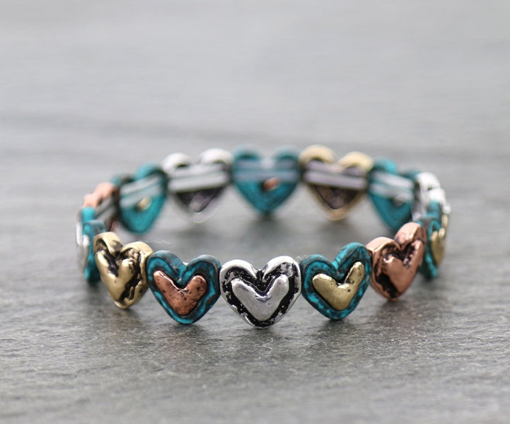 Western Heart Stretch Bracelet