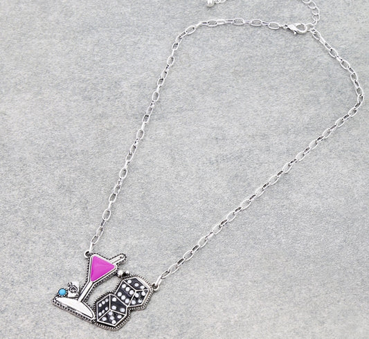Casino Cocktail Chain Necklace
